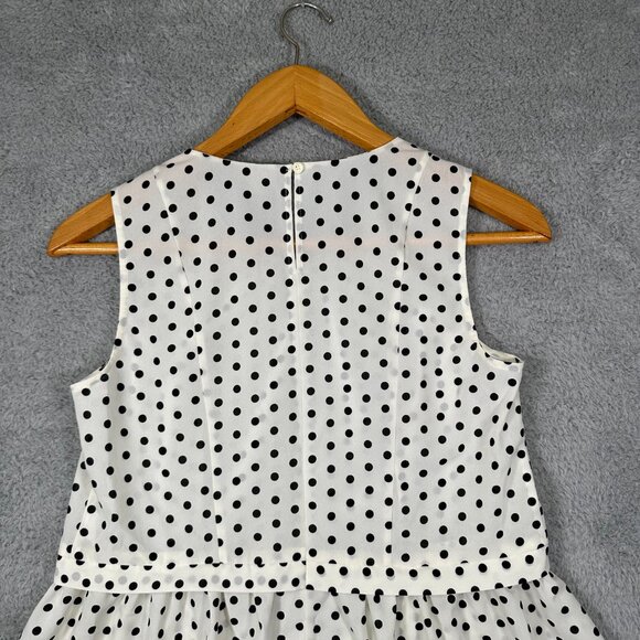 J Crew Polka Dot Sleeveless Flounce Top Size 4 - Picture 4 of 10
